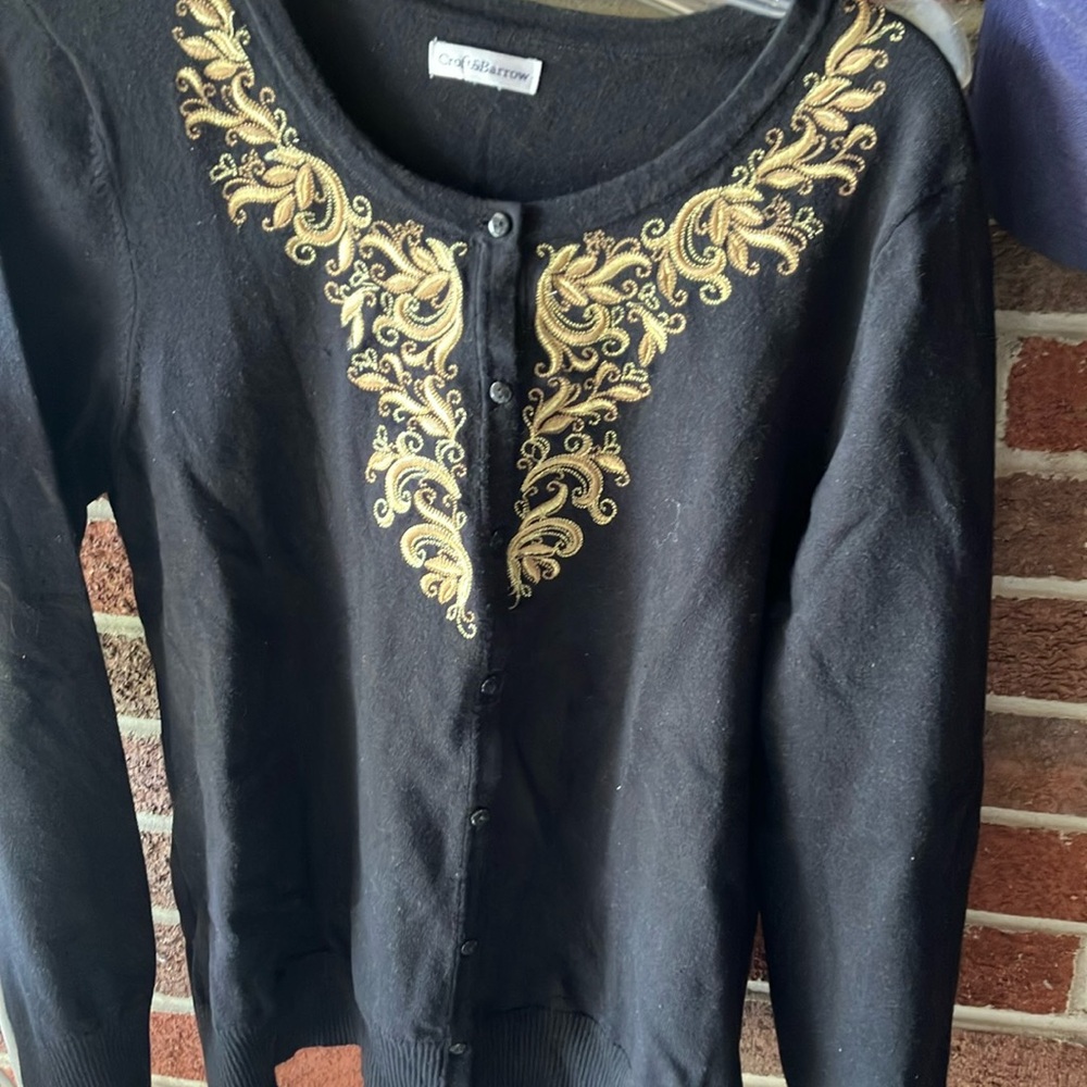 Button down black sweater
